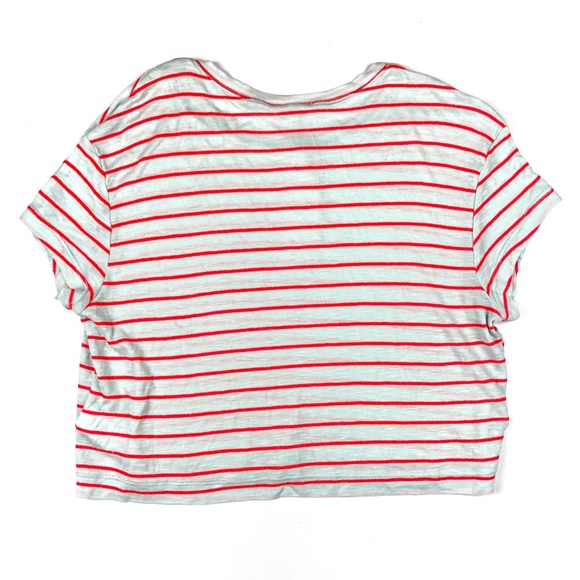 NWT Splendid Size Large Blue Orange Crop Tee Shirt Top new with tags - Picture 2 of 4